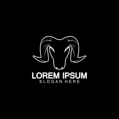 Rams goat head logo icon design vector illustration