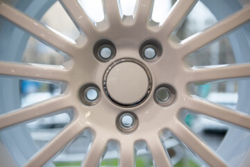 big car wheel disk close-up