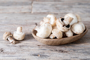 mushroom food over wooden table