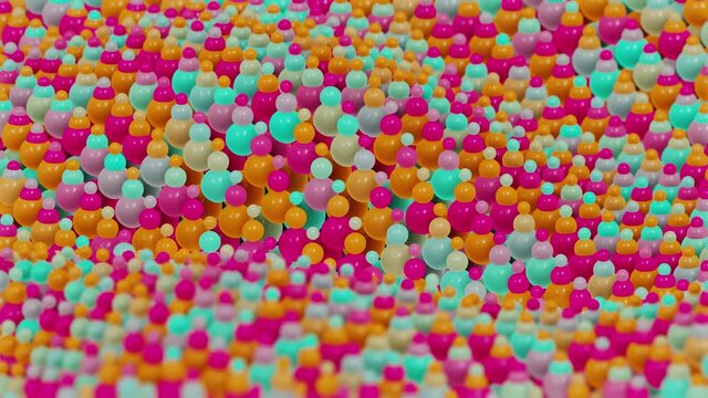 VJ Loop animation of bright Bouncing balls and rectangles