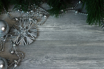Festive new year card with decorations
