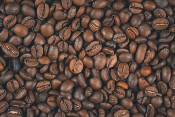 Naklejka premium Background of roasted coffee beans