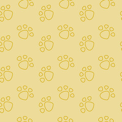 Vector seamless pattern with cat footprints. Can be used for wallpaper, web page background, surface textures.