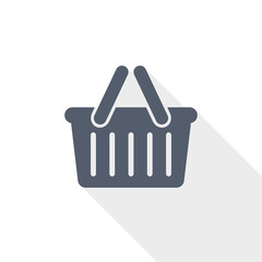 Shopping basket vector icon, flat design illustration in eps 10