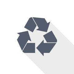 Recycle vector icon, flat design illustration in eps 10