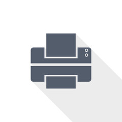 Printer, print vector icon, flat design illustration in eps 10