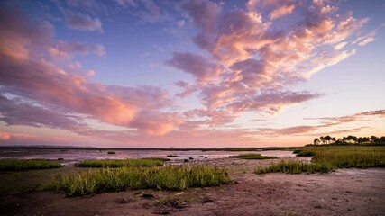 Timelapse coucher de soleil bassin d'arcachon Andernos 4K