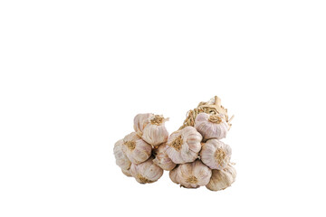 Garlic isolated on white background. Garlic with leafGarlic isolated on white background. Garlic with leaf