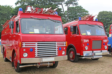 Vintage red Fire Engines	