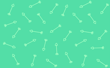 Seamless pattern of heart arrows. Valentine's Day light blue illustration background