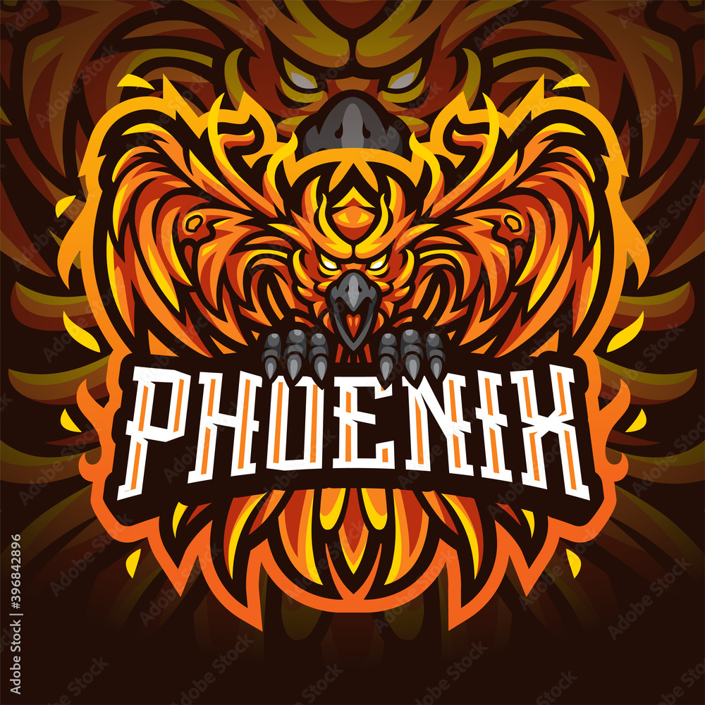 Wall mural phoenix esport mascot logo design