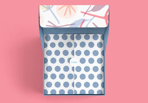 Top View of Mailing Box Mockup
