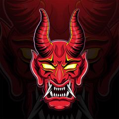 Devil head esport mascot logo design