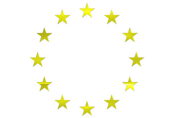 EU Sterne Kreis, Gold isoliert auf weiß