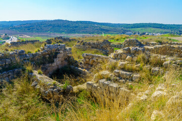 Fototapeta na wymiar Ancient ruins in the archaeological site Tel Bet Shemesh