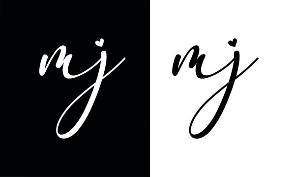 Alphabet letters Initials Monogram logo MJ or JM