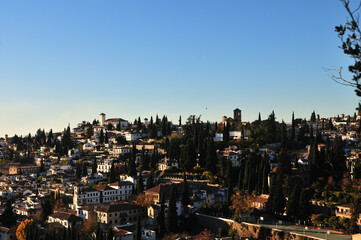 Albaicín moorish quarter of Granada in the evening light