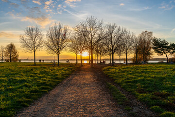 The way to the northern beach of the Cospudener Lake in Leipzig