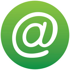 Fototapeta premium At mail in green circle icon on white background. Vector Illustration. Icon of a set