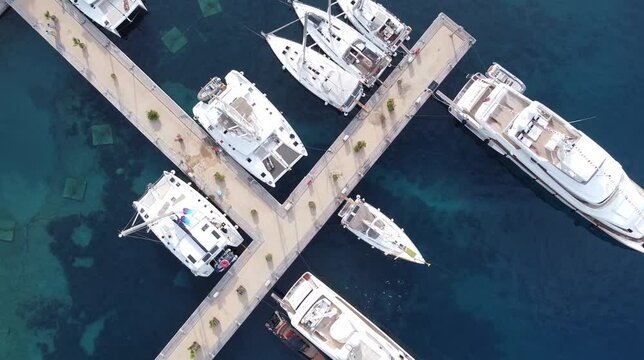 Beautiful marina bay with boats