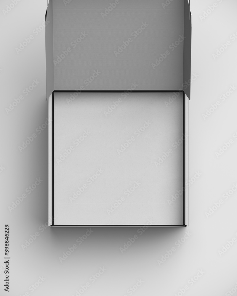 Poster mock-up template for cosmetic branding identity. blank cardboard box on white background. 3d renderi