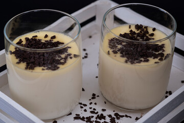 Panna cotta with chocolate