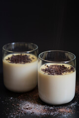 Panna cotta with chocolate