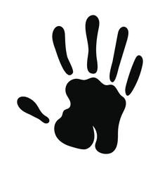 silhouette of black color with one hand and five fingers