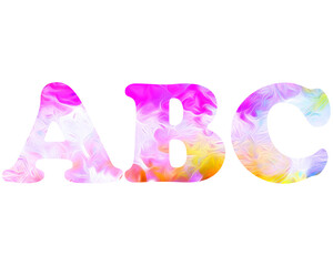 abc letter logo, Alphabet Colorful Watercolor Abc, 3d illustration	