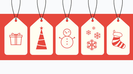 Christmas tag vector. Christmas symbol vector.