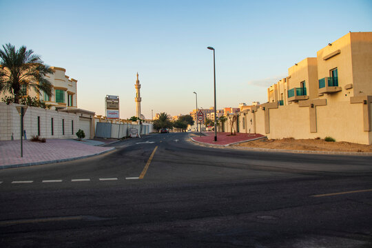 Al Warqa neighborhood in Dubai on early morning. UAE. Outdoors