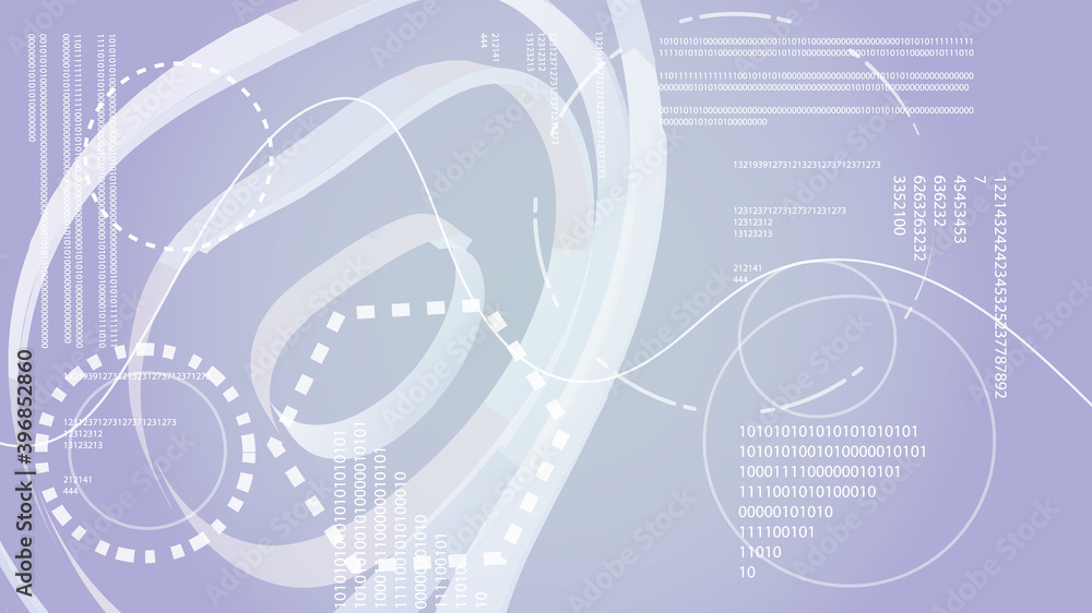 Poster white gray abstract modern energy technology digital hud display elements from a future circular tex