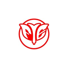 initial letter F E bow and arrow, modern minimalist design with circle decoration.