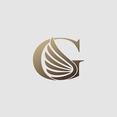 Letter G Logo Luxury wing. Trendy Design concept luxury wing and letter A for corporate, lawyer, notary, firm, automotive, community and more brand identity.