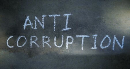 Anti Corruption Written on Blackboard