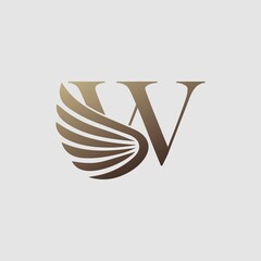 Letter W Logo Luxury wing. Trendy Design concept luxury wing and letter A for corporate, lawyer, notary, firm, automotive, community and more brand identity.