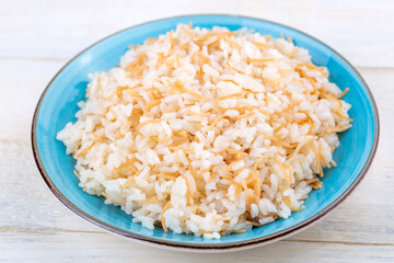 Turkish style rice and vermicelli. (Turkish name; pilav, pilaf)