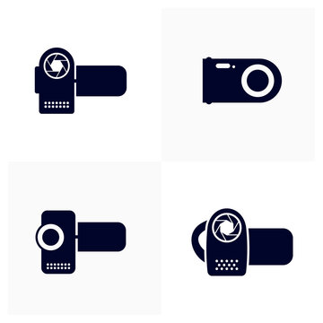 Set of Camera handicam icon logo vector template, Creative Movie logo concept, Icon symbol, Illustration