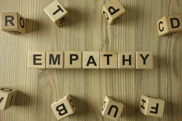 Word empathy from wooden blocks