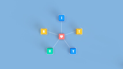 3d illustration of cube blocks showing 'unity' word