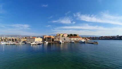 Fototapeta na wymiar The Old Venetian Harbour of Chania, Crete, Greece.