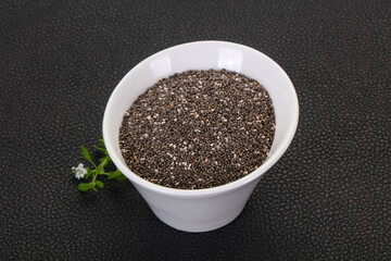 Dietary Chia seeds in the bowl