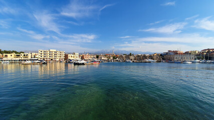 The Old Venetian Harbour of Chania, Crete, Greece.