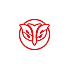 initial letter S S bow and arrow, modern minimalist design with circle decoration.