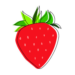 Ilustraci&oacute;n vectorial de una fresa - illustration of a Strawberry fruit  - vector with outlines