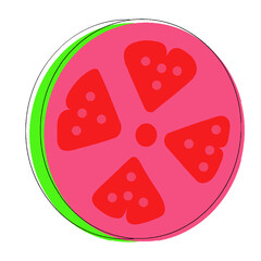 Ilustración vectorial de una pitaya - illustration of a pitaya fruit  - vector with outlines