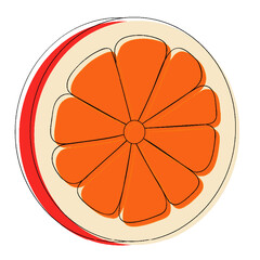 Ilustraci&oacute;n vectorial de una mandarina - illustration of a tangerine fruit  - vector with outlines