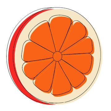 recommend clip art: Ilustración vectorial de una mandarina - illustration of a tangerine fruit  - vector with outlines