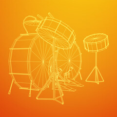 Musical instruments set. Rock band drum kit. Percussion musical instrument