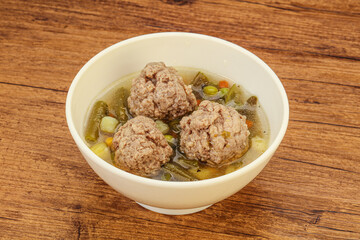 Soup with vegetables and meat balls